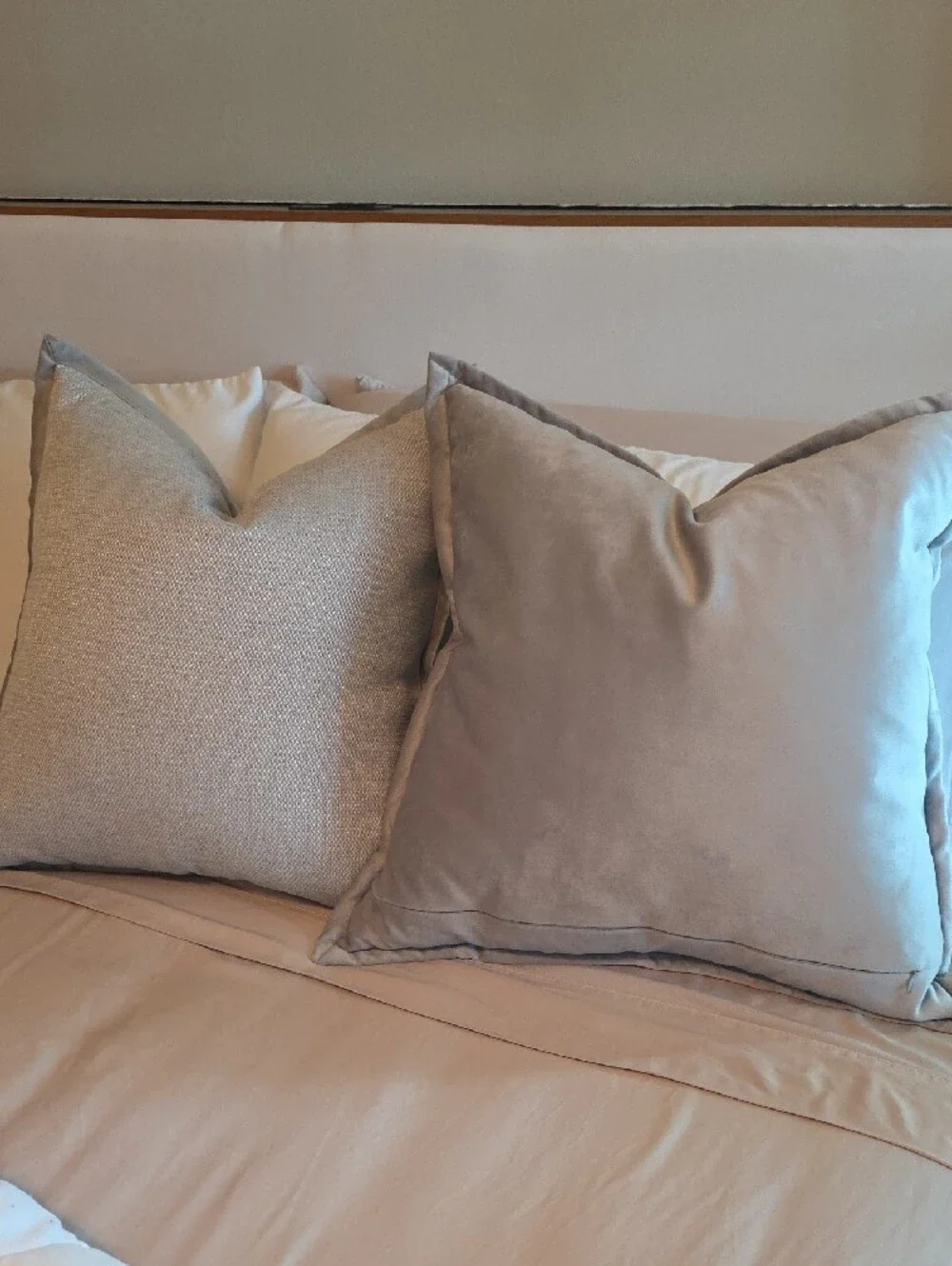 Neutral Taupe Decorative Throw Pillows - Pair